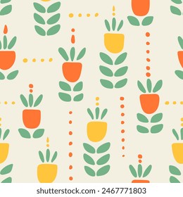 Bunte abstrakte Geometrie Natur nahtlose Muster, Retro Hand gezeichnet Hintergrund