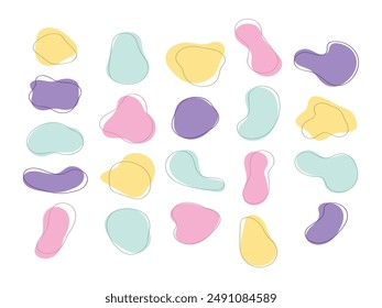 colorfull abstract organic shape vector design isolated white background