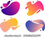 Colorfull Abstract Shapes. Neon Color Shapes With Gradient And Abstract Shapes. Liquid Shape Background.