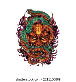 Colorfull abstract skull illustration background