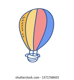 Colorfull Air Balloon Doodle Illustration