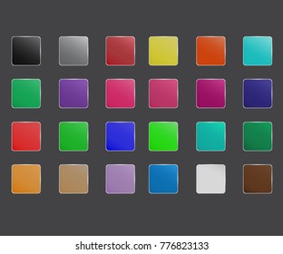 Colorfull app icon set. Button glossy or Color palette. 