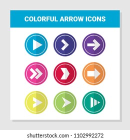 Colorfull arrow icons set