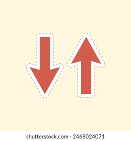 Colorfull Arrows Sticker Vector Illustration