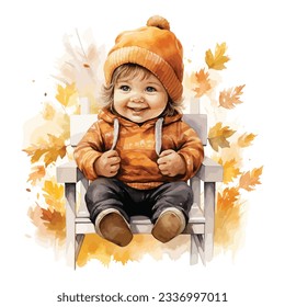 Colorfull Autumn And Fall Design watercolor Bundle