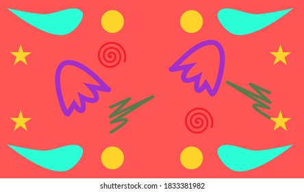 colorfull background abstrack geometrick shape and scribble