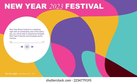 Colorfull banner background for new year festival poster