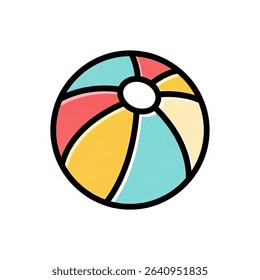 colorfull beach ball icon vector art illustration