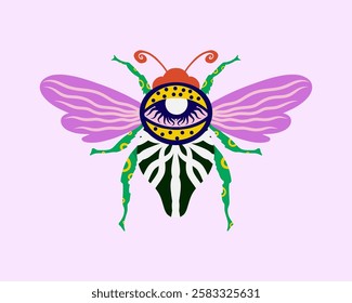 Colorfull beetle bee insect bug illustration clip art vector animal wings artwork print art editable