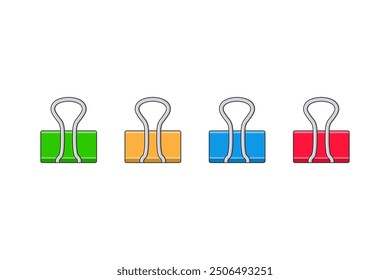 colorfull binder clip icon, paper clip vector