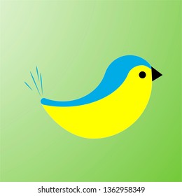 colorfull bird icon logo vector. Ukraine flag colors