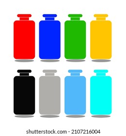 Colorfull bottle on white background