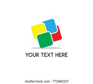 colorfull box logo design illustration