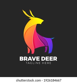 Colorfull Brave Deer Logo Gradient