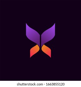colorfull butterfly logo icon vector