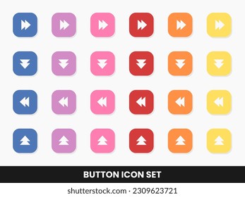 Colorfull button icon set, bundle simple flat icon design