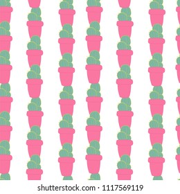 Colorfull cactus pattern. Hand drawing sketch illustration