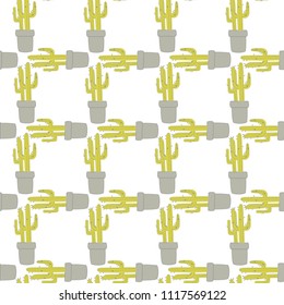 Colorfull cactus pattern. Hand drawing sketch illustration