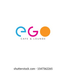 Colorfull Cafe And Lounge Logo Design With EGO Letter Icon