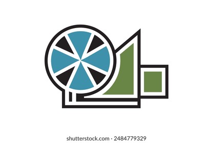 diseño de logotipo de icono de cámara colorida