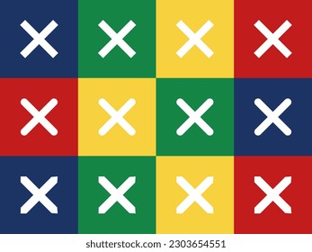Icono de cancelación colorida, x diseño de icono vector