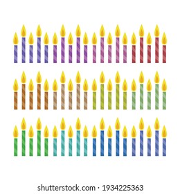 Colorfull Candle light Vector Illustration