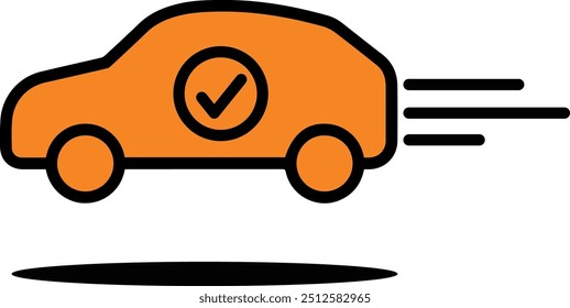 Colorfull car check icon - fully editable