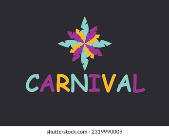 plantilla de diseño de logotipo de vectores de carnaval colorido