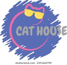 colorfull cat design logo vector