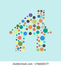 Colorfull circle Home Abstract vector with isolated background.Home concept .