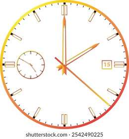 
Reloj colorido, indicadores de tiempo, diseño