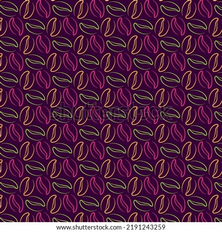 colorfull coffee beans seamless pattern. perfect for fashion, textile, background, cover, coffee caffe