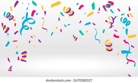 Vector de fondo blanco confeti colorido