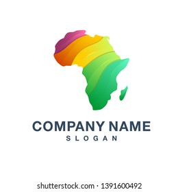 Colorfull continent Africa logo design