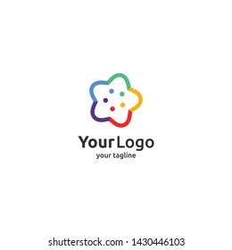 Colorfull creative people team logo design