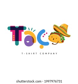 Colorfull Cute Funny Taco logo design inspiration