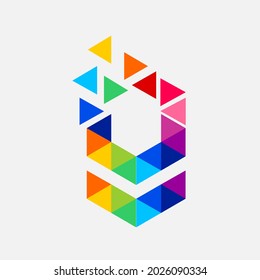 Vector de logotipo de corte de diamante colorido