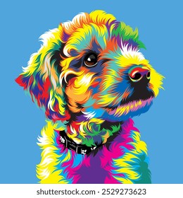 Ilustración de perros coloridos, mejor para póster, camiseta, etc