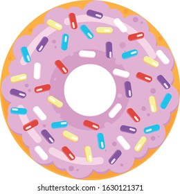 Colorfull Doughnut with Sprinkles Vector