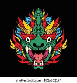 colorfull dragon head for commercial use