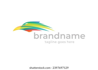 Colorfull eagle logo design, modern hawk logo, abstract eagle, company logo, marketing logo design, agency 