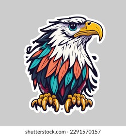 Colorfull eagle sticker with vector design