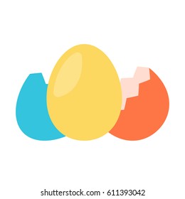 Colorfull egg with shell