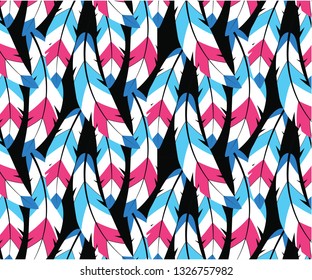 colorfull Feather print 