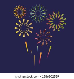 Colorfull fireworks for new year 2020