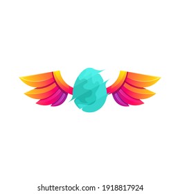 colorfull fly egg logo vektor 