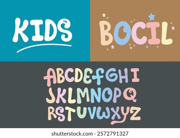 colorfull font bithday font cristmas font cute alphabet decorative font cheerfull