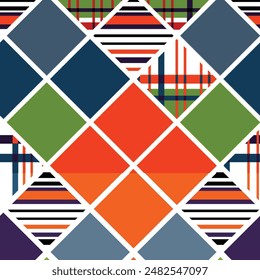 Colorfull geometric pattern patchwork pattern design.