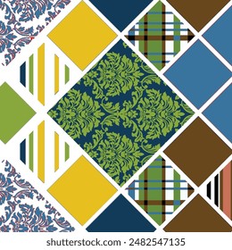 Colorfull geometric pattern patchwork pattern design.