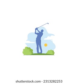 Colorfull golf illustration for any purpose